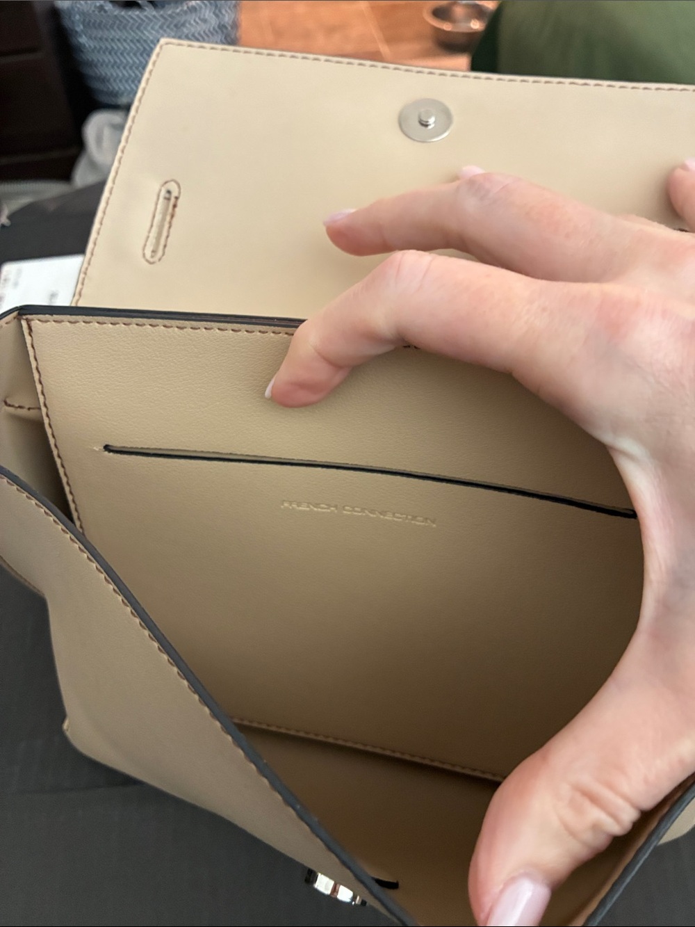 French Connection Classic Cream Knot-Detail Hand Bag - Picture 2 of 5